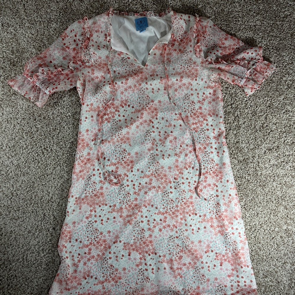 CeCe Floral Ruffle Dress Size: 0